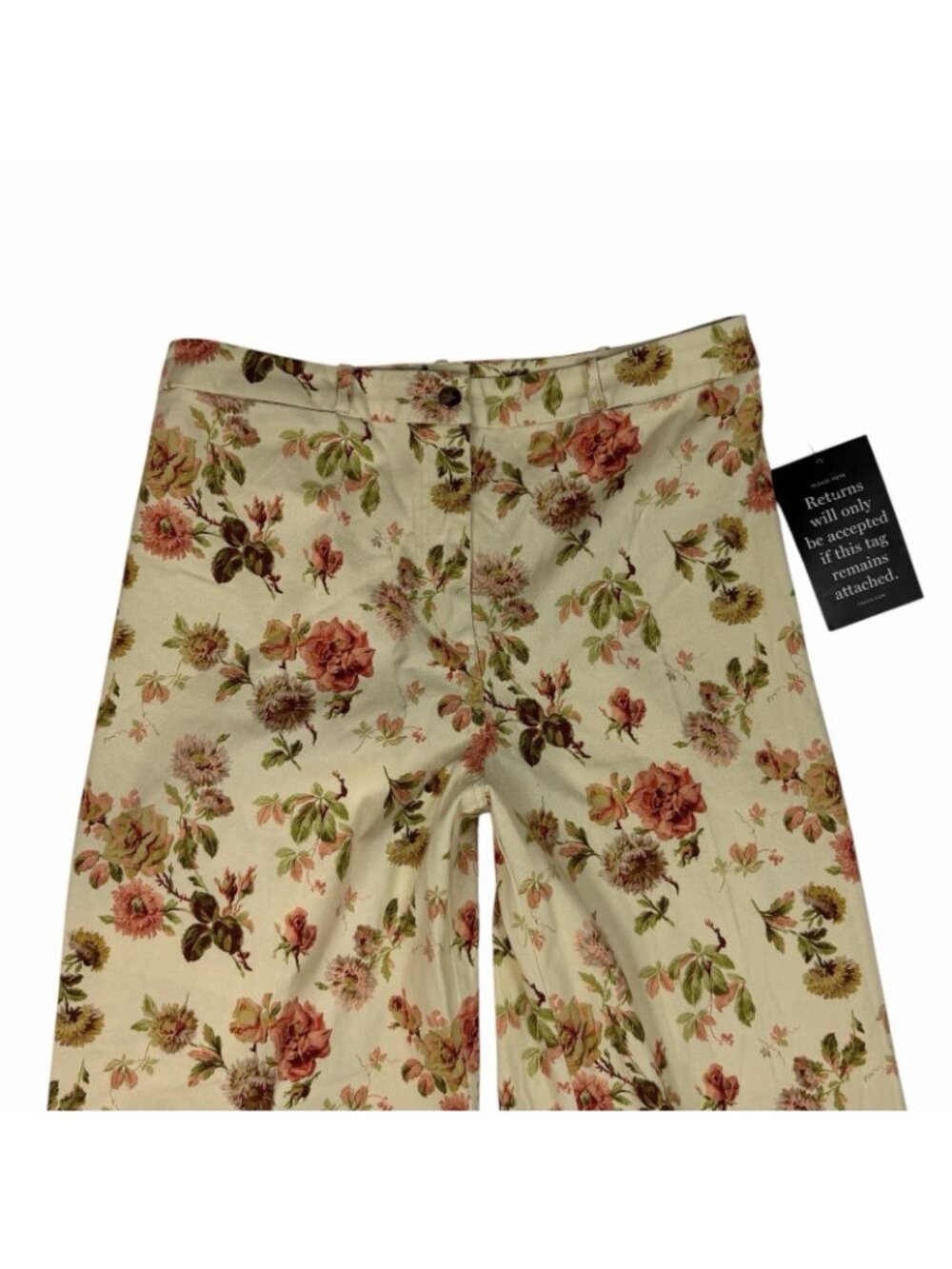 Tuckernuck Florence Pants Size 14 Romantic Floral Bouquet Convertible Cuffed Hem - Picture 7 of 11